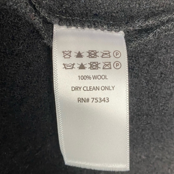 Cynthia Rowley Black Long 100% Wool Swing Coat Jacket Women's 1X Snap Front EUC - Picture 11 of 11